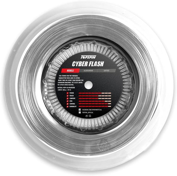 Topspin Tennissaite Cyber Flash - 220m 'The Classic One' Tennis-Saite für Gute Power und Spin Eigens