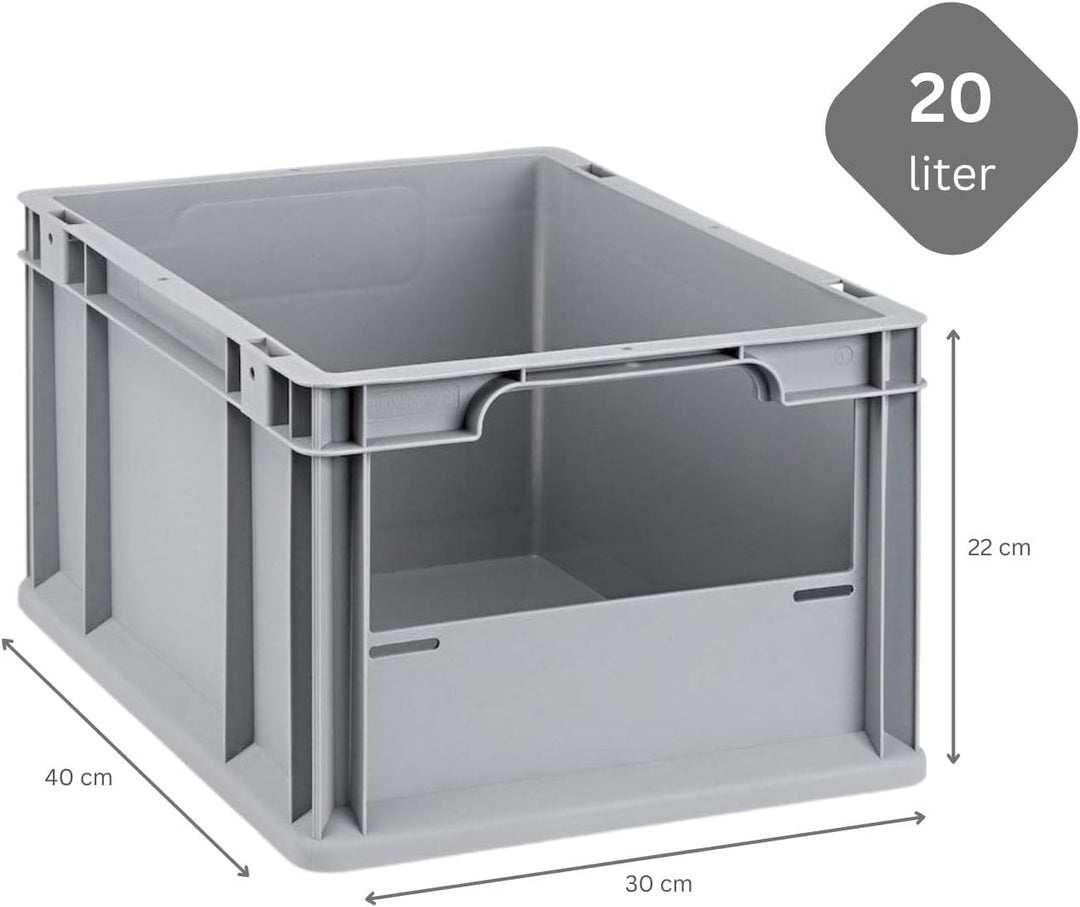 SparSet 5x Eurobox NextGen Insight | HxBxT 22x30x40cm | 20 Liter | Front offen | Eurobehälter, Trans