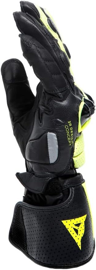 Dainese Impeto D-Dry Handschuhe Leder Motorradhandschuhe Damen Herren Schwarz/Fluo-Gelb M M schwarz/