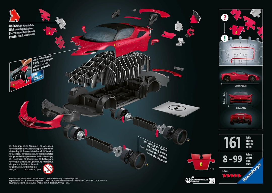 Ravensburger 3D Puzzle 11576 - Ferrari SF90 Stradale - Der ikonische Supersportwagen aus Maranello a