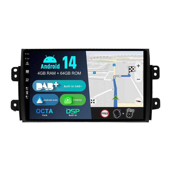 [Eingebaut DAB] - Android 12 IPS Autoradio Passt für Suzuki SX4 (2006-2013) - Kabellos Carplay/Andro