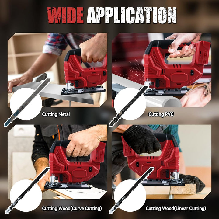 Akku-Stichsäge kompatibel mit Milwaukee 18-V-Akku, bürstenloses Stichsäge-Trennwerkzeug 400 W, 2700