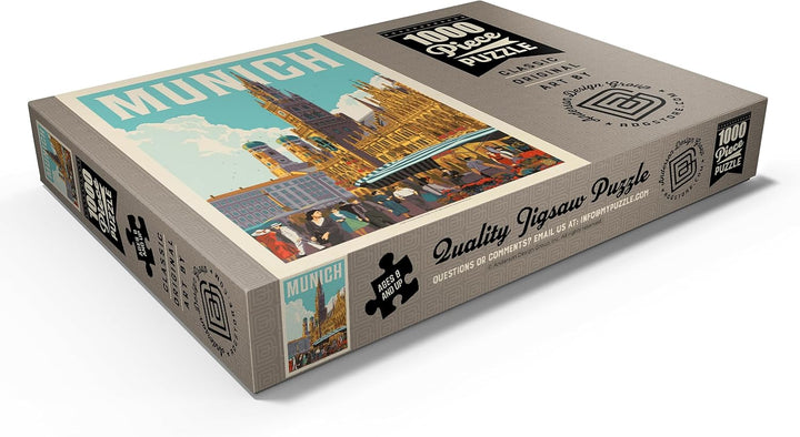 Deutschland: München, Vintage Poster - Premium 1000 Teile Puzzle - MyPuzzle Sonderkollektion von And