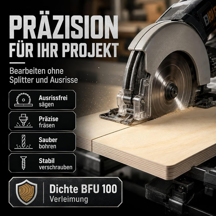 18mm Multiplex Zuschnitt schwarz melaminbeschichtet Länge bis 200cm Multiplexplatten Zuschnitte Ausw