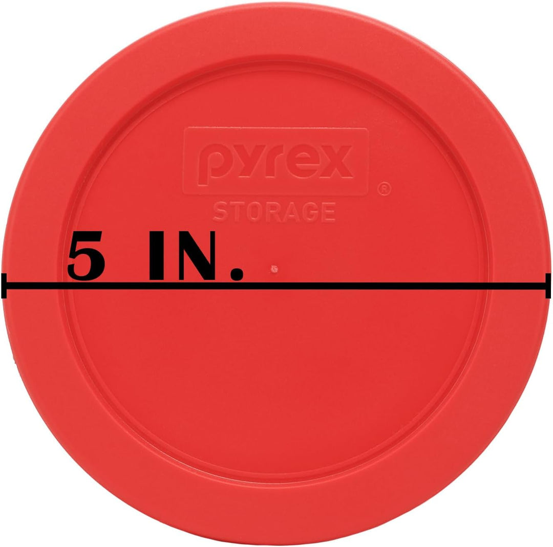 Pyrex 7200-PC Red 2 Cup Round Plastic Storage Lid - 2 Pack, 2