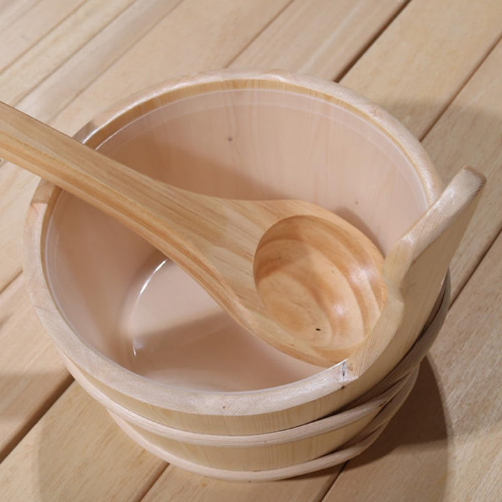 Sauna Holzeimer - Badeeimer Spa 4L Sauna Natur | Holzeimer mit Griff für Rauchsaal, Badezubehör für