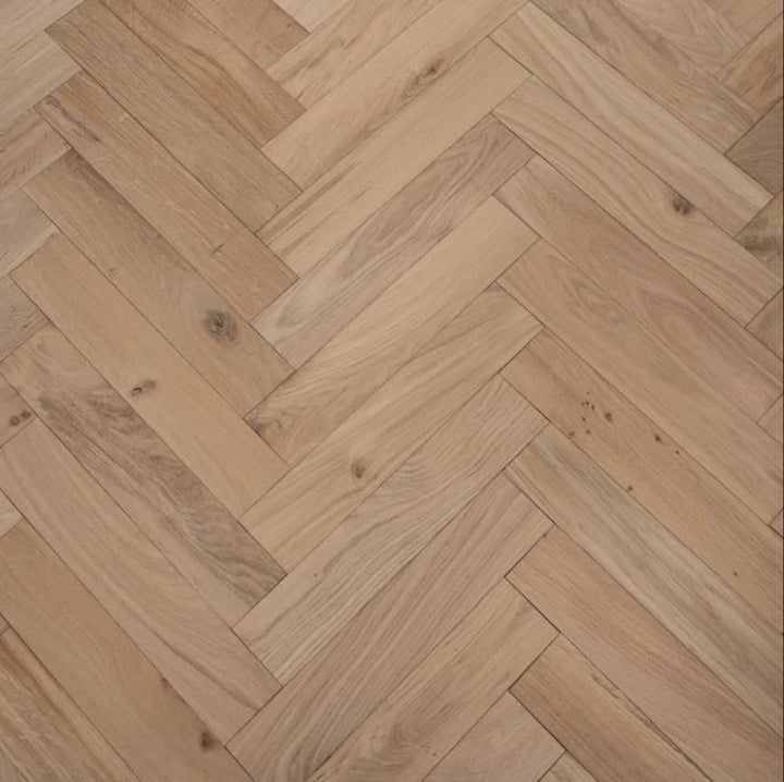 Eiche Parkett Fischgrät Naturbelassen, 14 mm x 125 mm × 600 mm, Nutzschicht 3 mm, hochwertiger Holzf