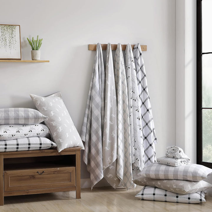 Eddie Bauer - Flanell-Kollektion Baumwoll-Bettwäsche-Set, sanforisiert und gebürstet für extra Weich