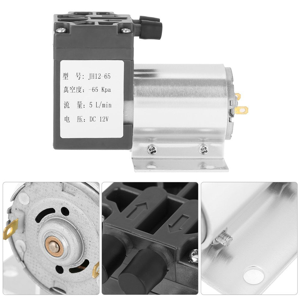 Mini Vakuumpumpe Unterdruck Saugpumpen DC 12 V 500mA mit Halter (120kpa 5L/min), 120kpa 5L/min