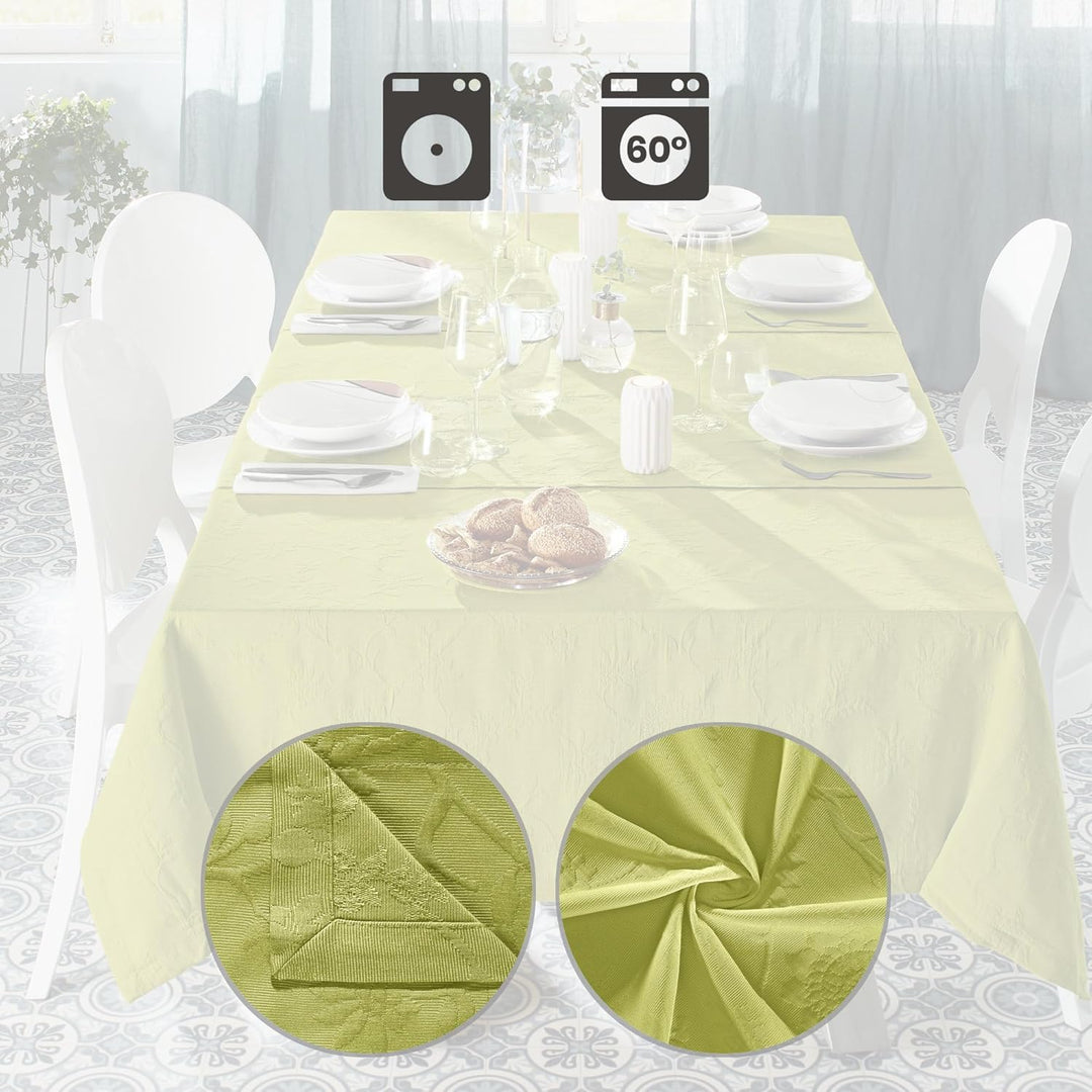 Erwin Müller Tischwäsche, Tischdecke mit Jaquardmuster, Serie Arnsberg apfelgrün Grösse 130x200 cm -