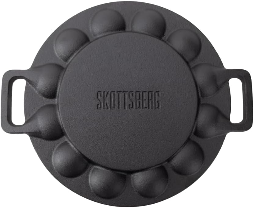 SKOTTSBERG Poffertjes Pfanne Gusseisen 24 cm eingebrannte Augenpfanne für holländische Spezialitäten