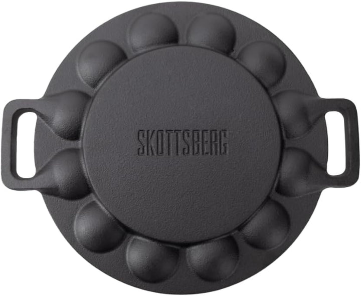 SKOTTSBERG Poffertjes Pfanne Gusseisen 24 cm eingebrannte Augenpfanne für holländische Spezialitäten