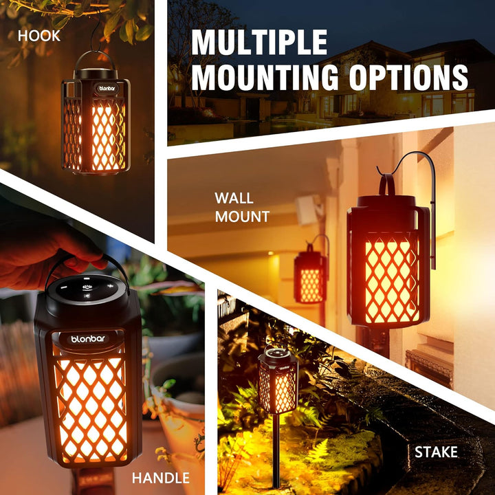 Blonbar Outdoor Bluetooth-Lautsprecher mit Flammenlicht, Outdoor Lautsprecher, Outdoor-Taschenlampe,