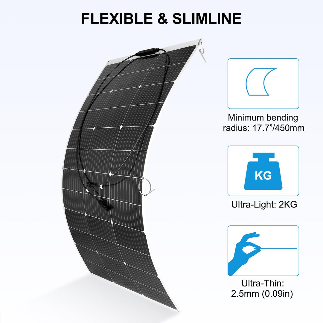 【240W 12V Flexible Solarmodule】DERUXI 2x120W Solarpanel Camping 12V: 120W*2pcs Flexibles Solar Panel