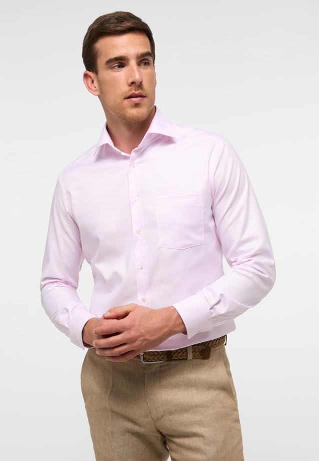 ETERNA Langarm Hemd COMFORT FIT Popeline unifarben 38 Rosa, 38 Rosa