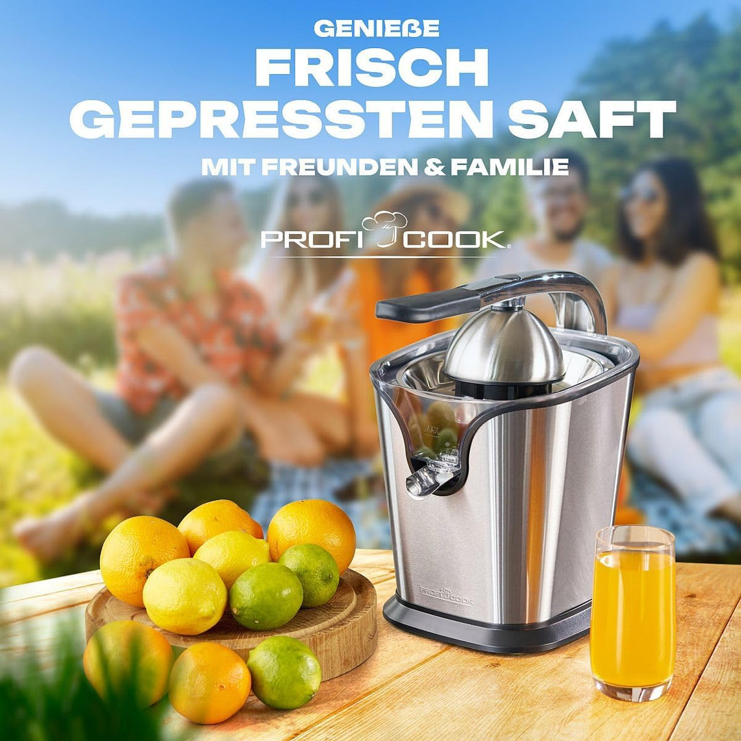 ProfiCook® Zitronenpresse mit Hebel-/Pressarm für optimale Saftausbeute | Saftpresse mit Startautoma