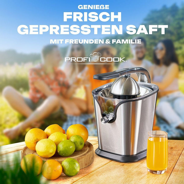 ProfiCook® Zitronenpresse mit Hebel-/Pressarm für optimale Saftausbeute | Saftpresse mit Startautoma