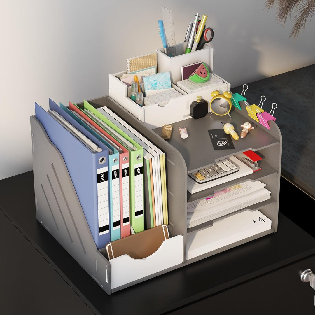 Vinsetto Rollcontainer Aktenschrank mit 2 Schubladen, Abschliessbarer Büroschrank mit Rollen, Büroco