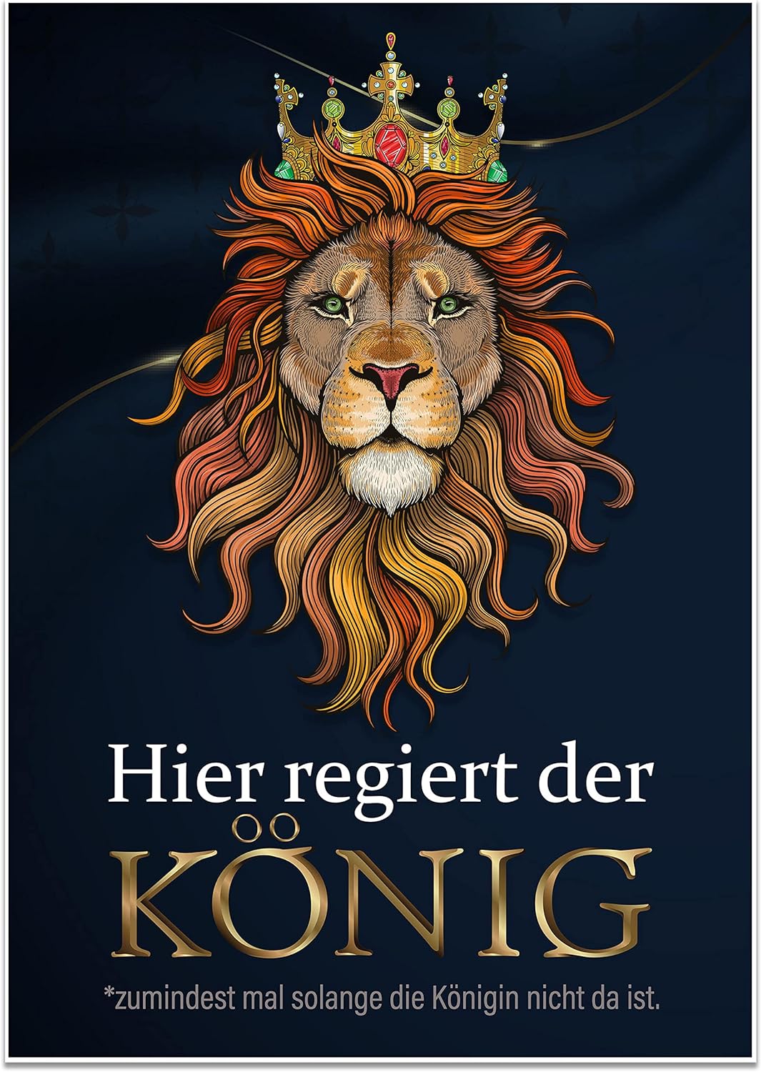 wandmotiv24 Poster als Wanddeko, Grösse Din A1, Hier regiert der König, Löwe, Königin, Afrika, Tiere
