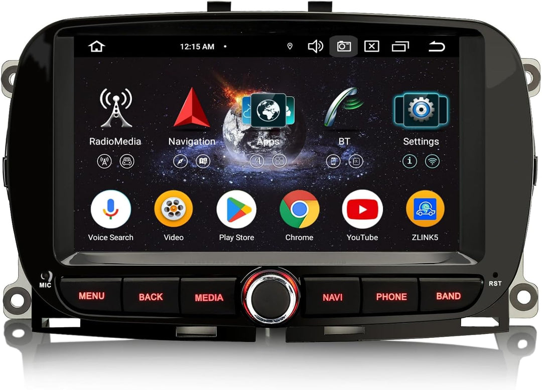 Acht-Kern Android 14 DAB+ Autoradio Für Fiat 500/500C/500S/500E (2016-2019) mit GPS Navi DSP WiFi Bl