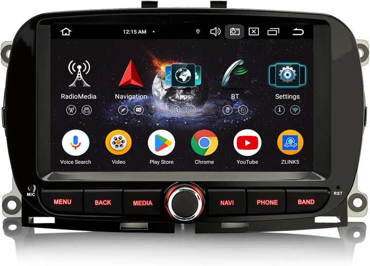 Acht-Kern Android 14 DAB+ Autoradio Für Fiat 500/500C/500S/500E (2016-2019) mit GPS Navi DSP WiFi Bl