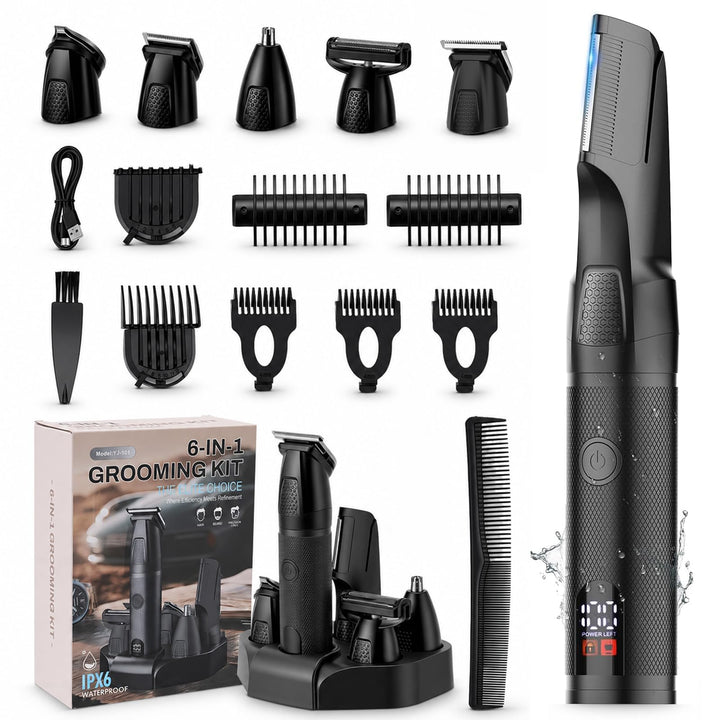 Intimrasierer Mann, 6-IN-1 Rasierer Herren Intimbereich Wasserdicht, Nass-Trocken Körperrasierer Her