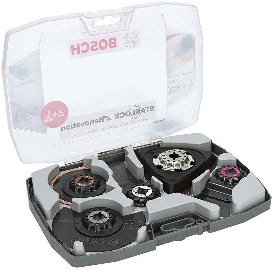 Bosch Professional 5 tlg. Starlock Multitool Set (für Holz, Metall, Multimaterial und abrasive Mater
