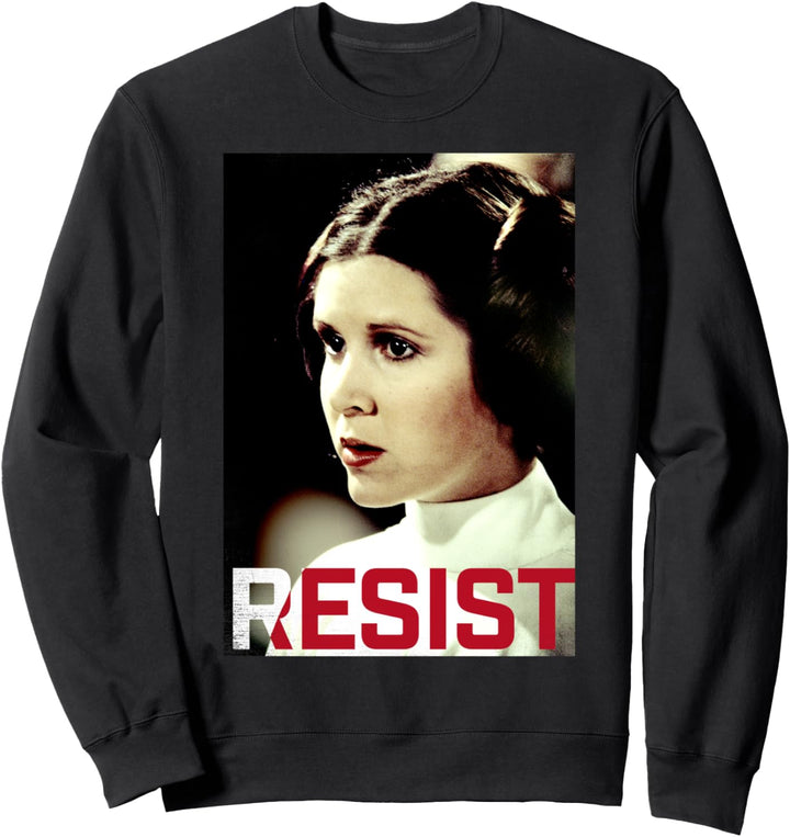 Star Wars Princess Leia Resist Text Portrait Sweatshirt