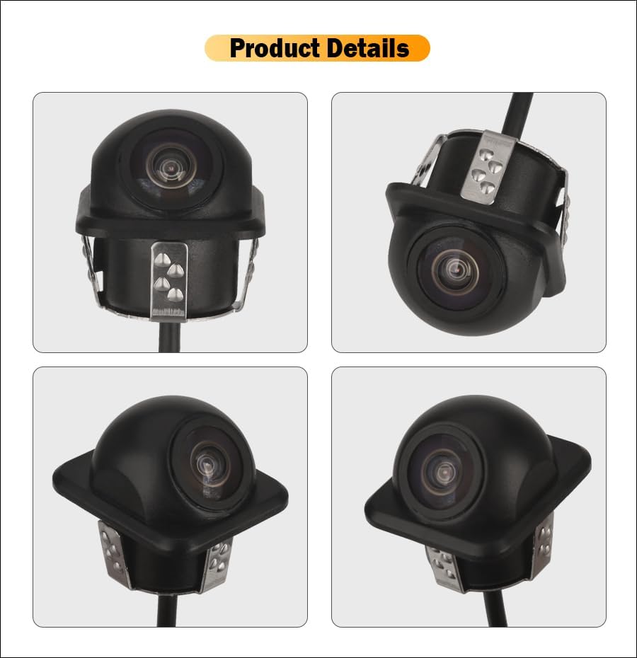 Erisin 2-in-1 150° AHD 720P / CVBS HD Mini Strohhut KFZ Auto Rückansicht Rückfahrkamera Wasserdicht