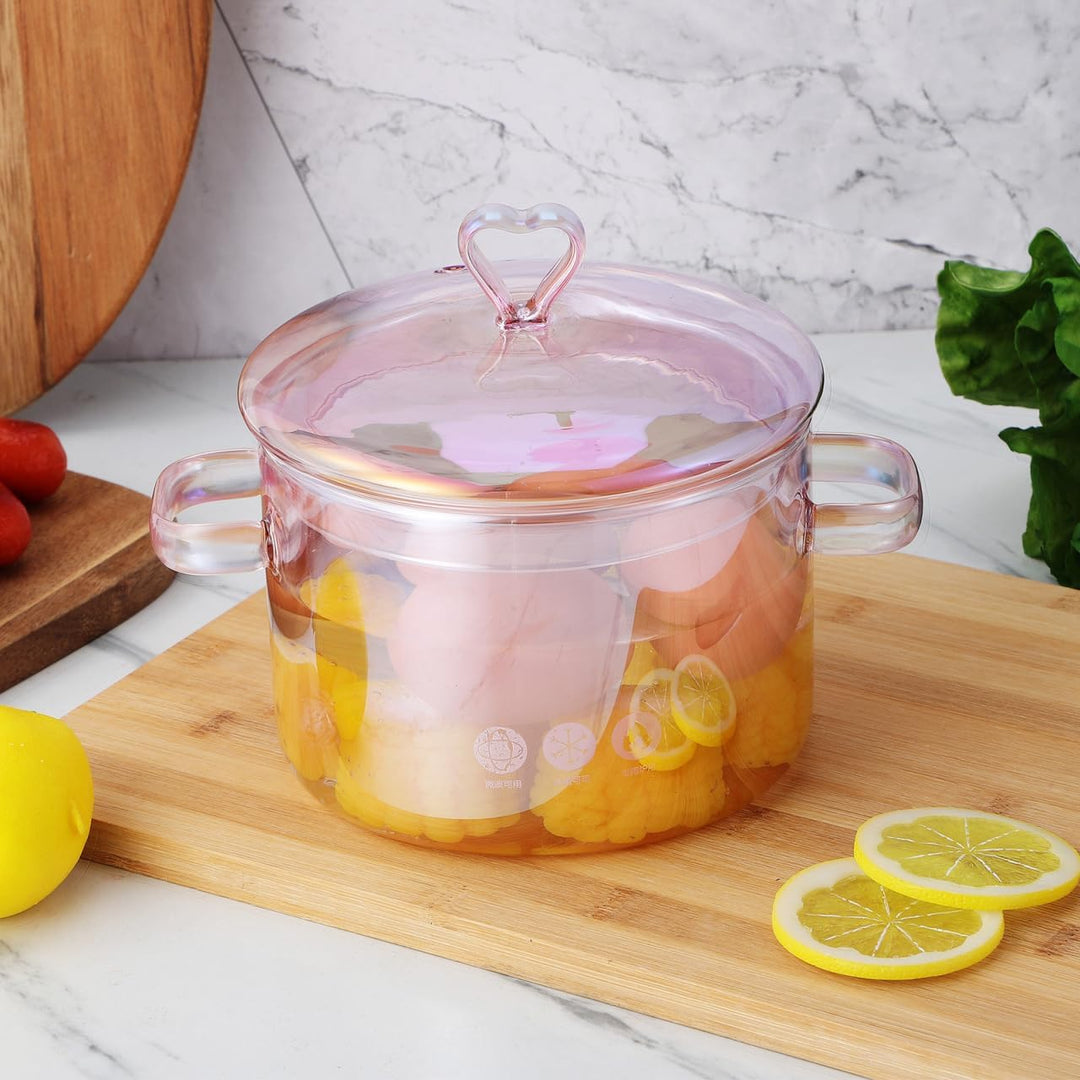 Happyyami Klarer Glastopf Glaspan Hitzebeständige Glas Kochtopf Suppentopf Für Küche Restaurant Koch