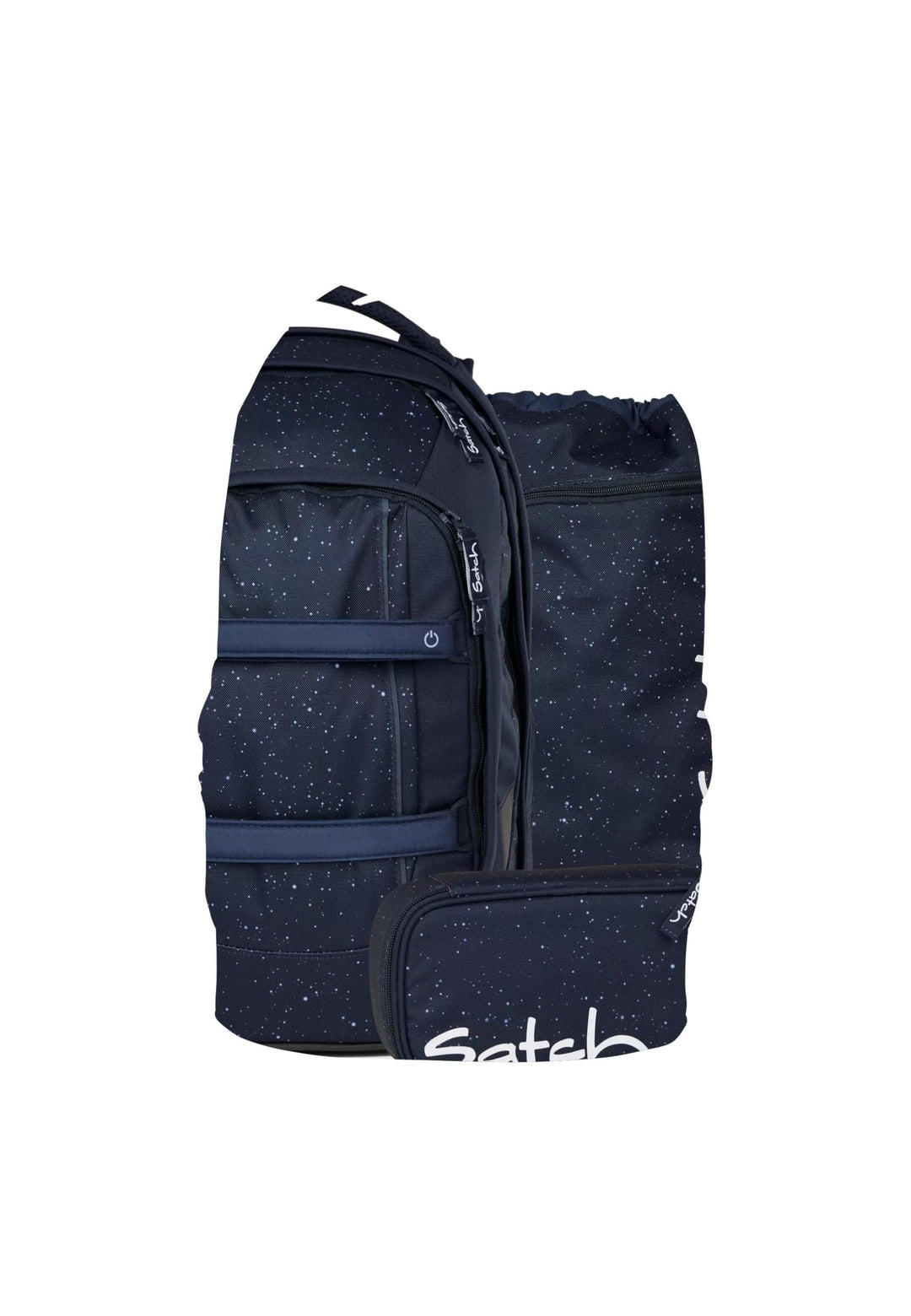 Satch Pack Set Set 3 teilig ab 5. Klasse ergonomisch 30L Stauraum mit Schlamperbox Sportbeutel