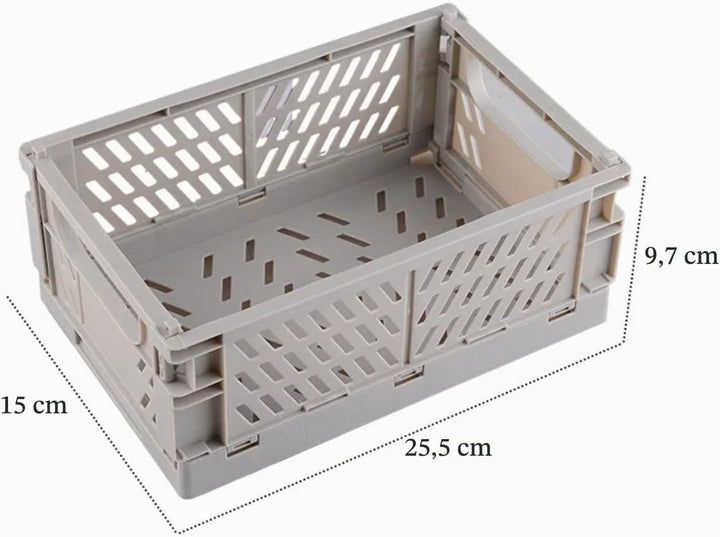 4 Stück Klappbox Grau 25×16×10cm,Klappkiste Körbe Aufbewahrung Zusammenklappbarer Tragbar Aufbewahru
