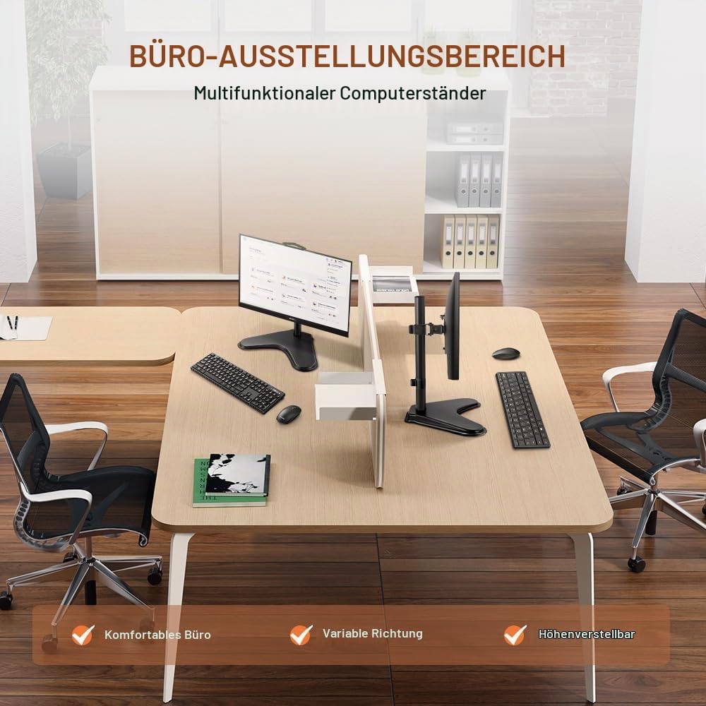 KKTONER Universal Monitor Ständer Bildschirm Stand Metallfuss Freistehendes Tischchen Halterung für