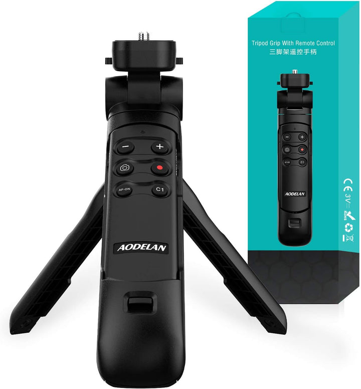 AODELAN Mini Kamera Stativ Griff, Handgriff mit Kabelloser Fernauslöser für Sony ZV-E10 ZV-1 A7SM3 A