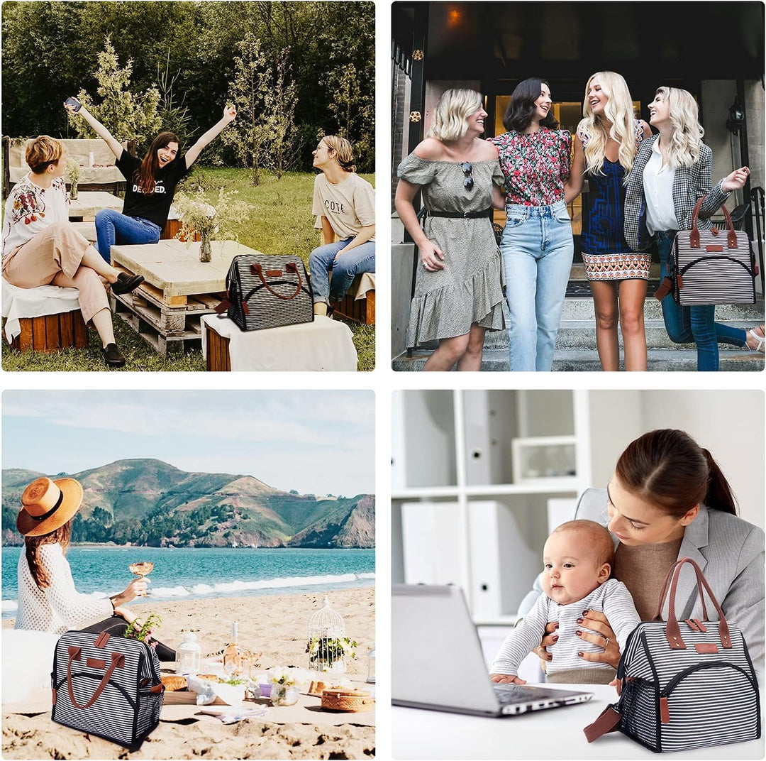 Kühltasche Damen Kühlbox Lunchtasche Wasserdicht und Auslaufsicher, Cooler Bag Faltbar Isoliertasche