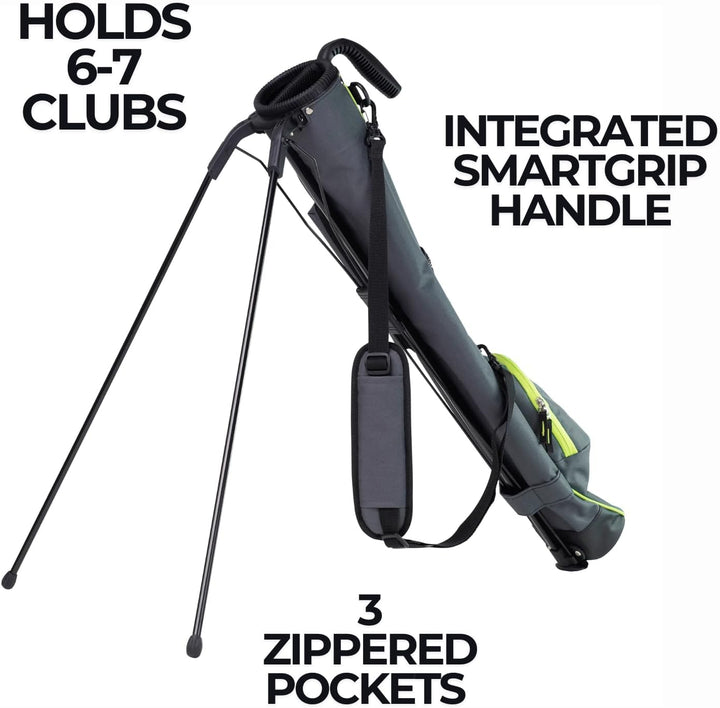 Izzo Golf-Sonntags-Standtaschen, leicht, Golf-Standtasche, Sonntags-Tasche Grau/Limette, Grau/Limett