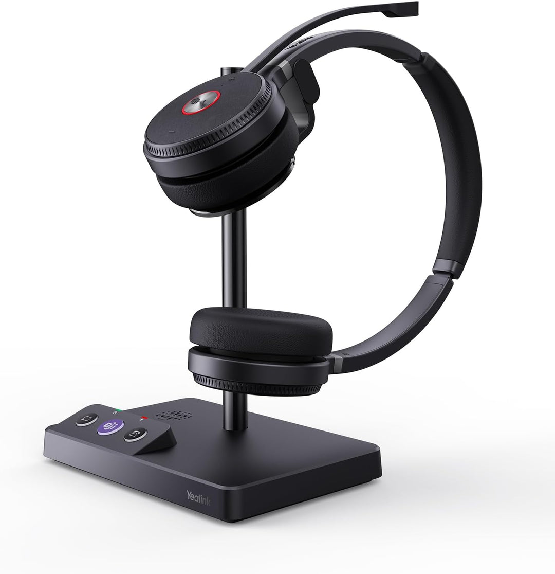 Yealink WH62 kabellos DECT Kopfhörer Teams Zertifiziert, Stereo Büro-Headset für Tischtelefon und Co