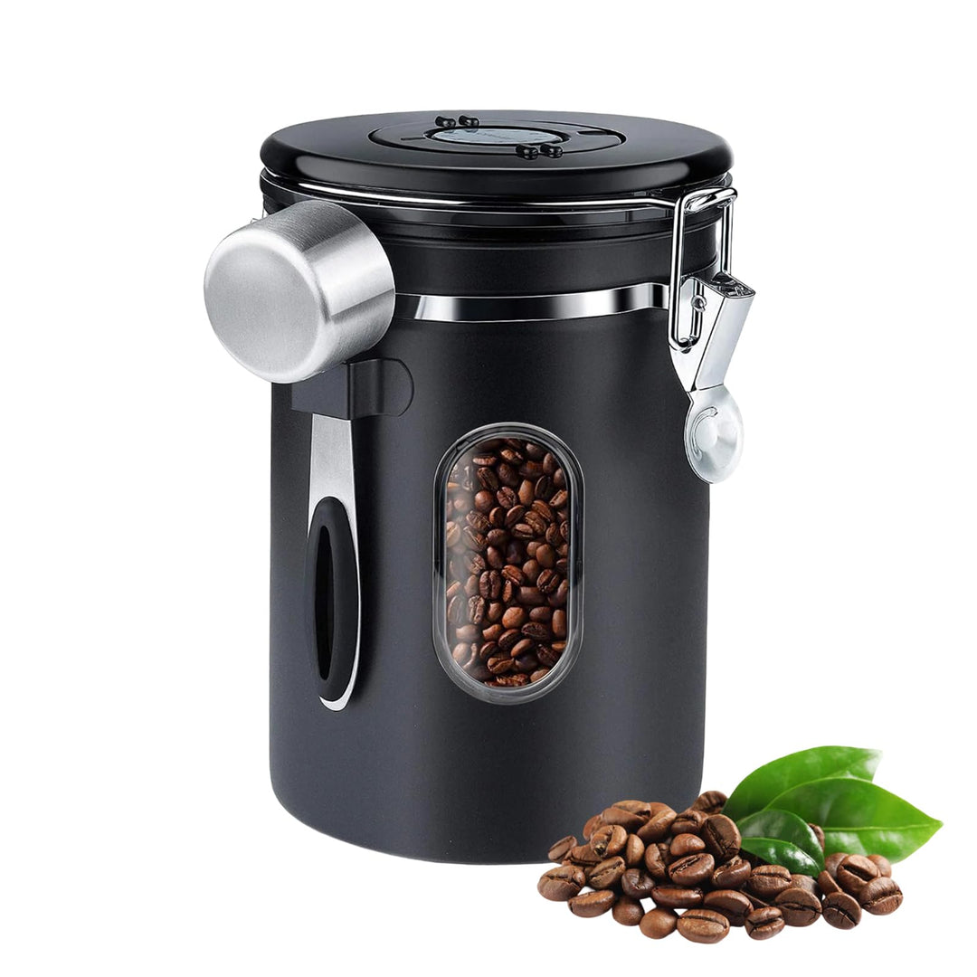 Kaffeedose, Kaffeebohnenbehälter, Vakuum Kaffee Dose, 2,8 L Kaffeebohnen aus Edelstahl, mit Datumsan