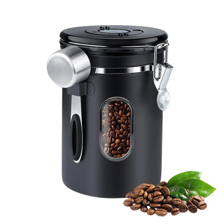 Kaffeedose, Kaffeebohnenbehälter, Vakuum Kaffee Dose, 2,8 L Kaffeebohnen aus Edelstahl, mit Datumsan