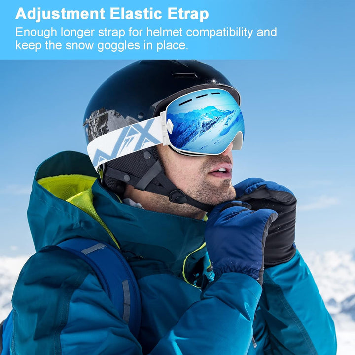 EXP VISION Snowboard Skibrille für Herren Damen Jugend, 100% UV400 Schutz Anti Beschlag über der Bri