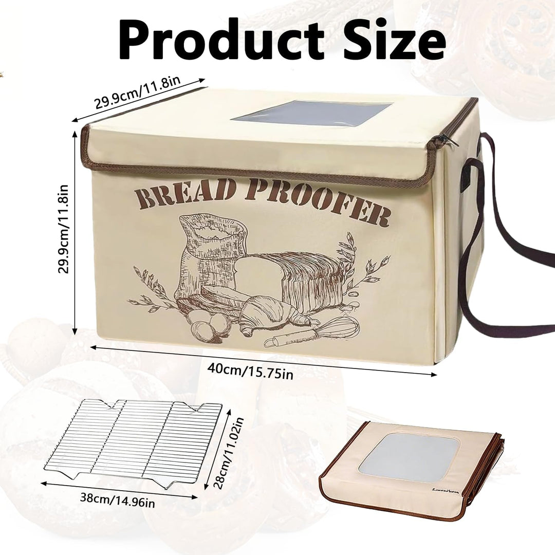 Brot Gärbox Sauerteig mit Heizung, Faltbare Elektrischer Brot Gärschrank mit Einsteckbarem NTC Tempe