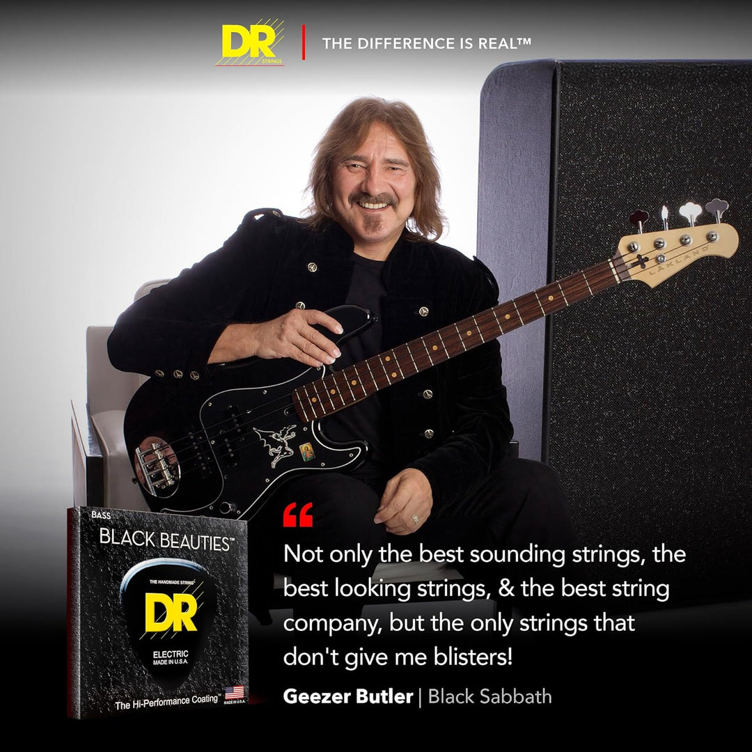 Dr BKB-45 Strings Bass Saiten, Schwarz Beauties – extra-life, schwarz beschichtet Single, Single