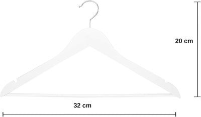 RSR Hangers 25 Stück Kinderbügel Holz Kleiderbügel Weiss| Kinderbügel | Babybügel | Garderobenbügel