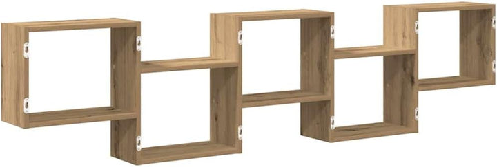 vidaXL Würfelregal 5 Fächer Artisan-Eiche Holzwerkstoff, Regal, Wandregal, Würfelregal Wandmontage,