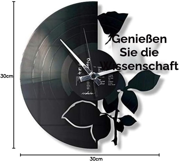 DISCOCLOCK - Enjoy The Silence Uhr auf 100% recycelter Vinyl-Schallplatte. Geschenk für alle Fans, l