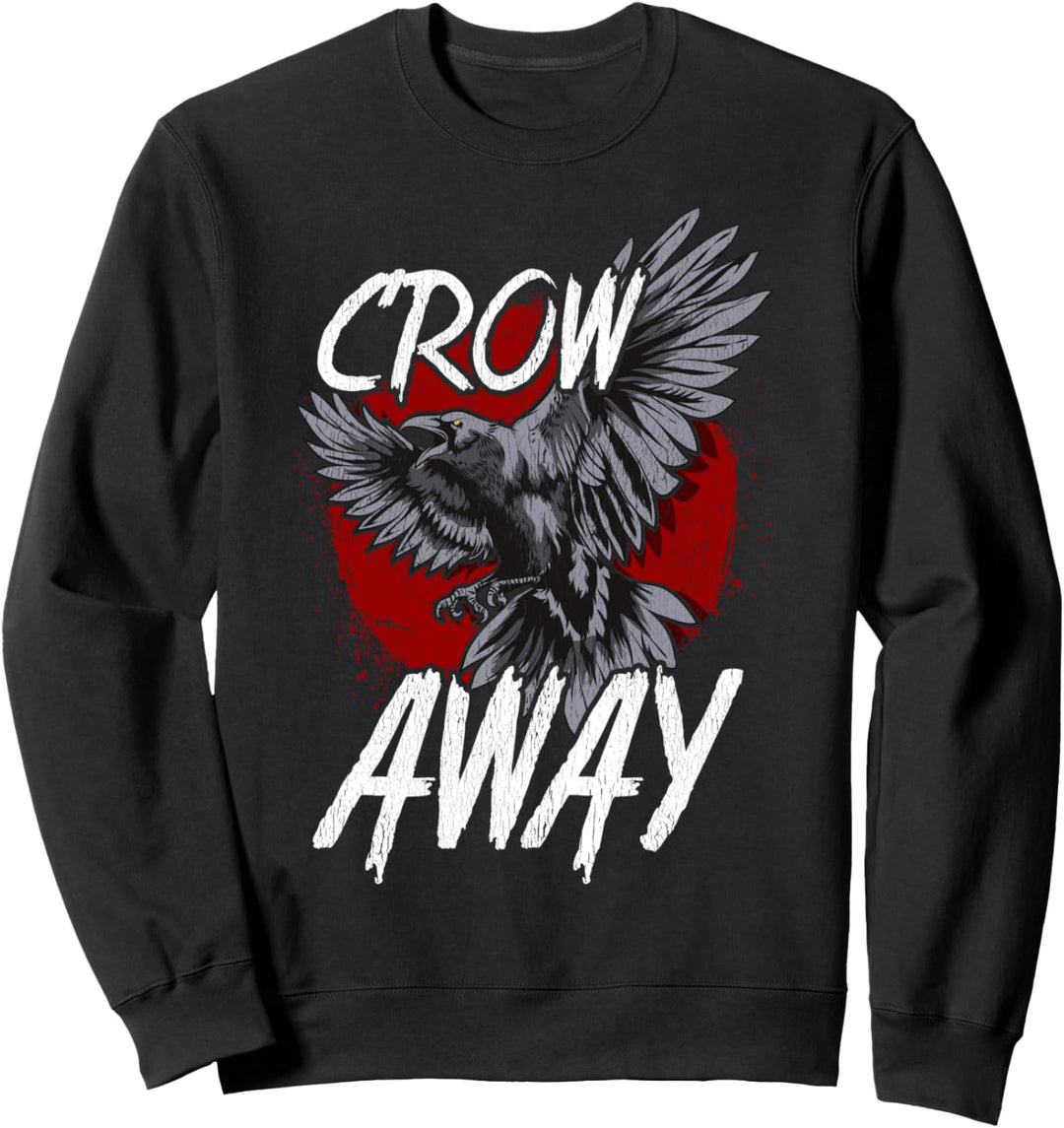 Crow Away Pun Funny Antisocial Gamer Cute Introvert Joke Sweatshirt