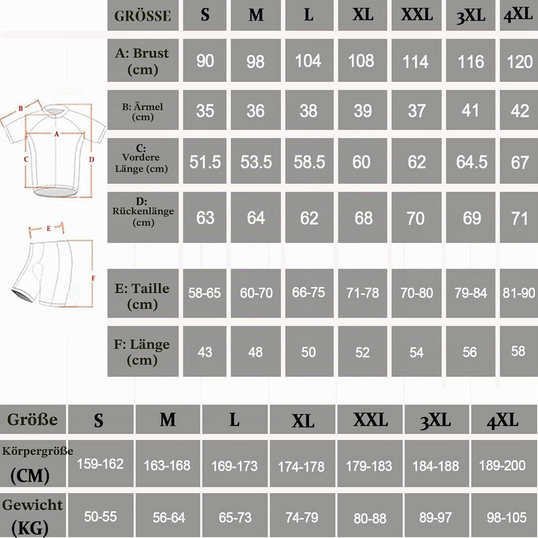 Herren Fahrradbekleidung set Kurzarm Herrentrikot Radhose Radtrikots für Herren Schnelltrocknend Atm