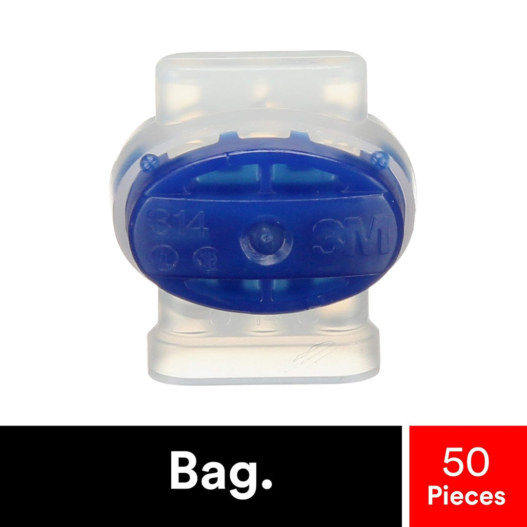 3M 314 Scotchlok Feuchtigkeitsgeschützter Verbinder, maximal 0,5 mm² bis 1,5 mm², Blau (50-er Pack)