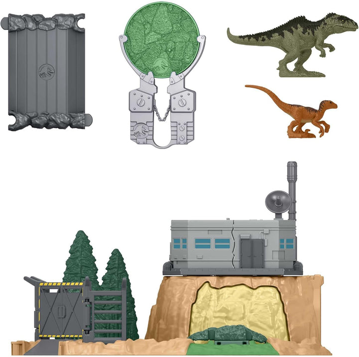 Jurassic World HFF12 - Dominion Minis Giganotosaurus Spielset mit 2 Mini-Dinosaurier-Figuren, mehrer