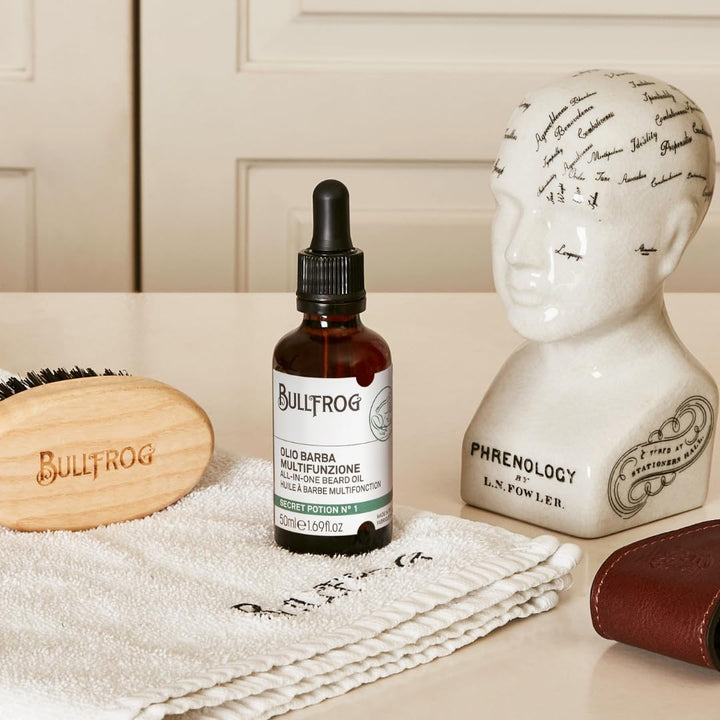 Bullfrog Secret Potion N.1 Multifunktionales Bartöl 50ml – Duftend und Nährend – Holzig, Aromatisch